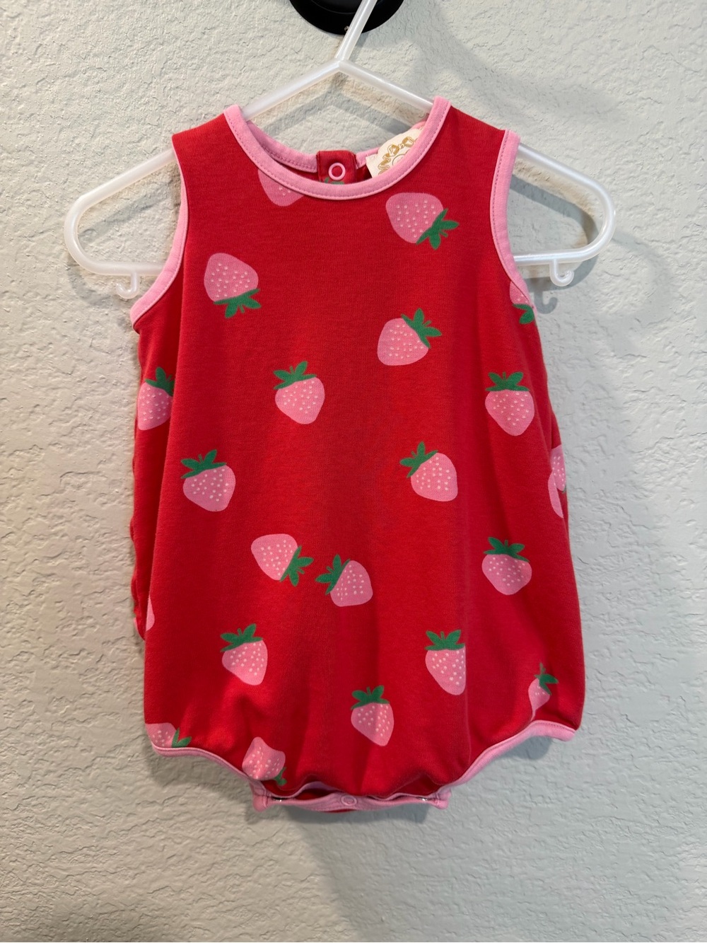The Beaufort Bonnet Company Red Strawberry bubble with Pink Trim
